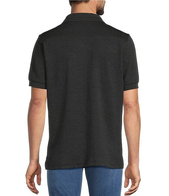 Hart Schaffner Marx Short Sleeve Johnny Collar Textured Polo Product Image