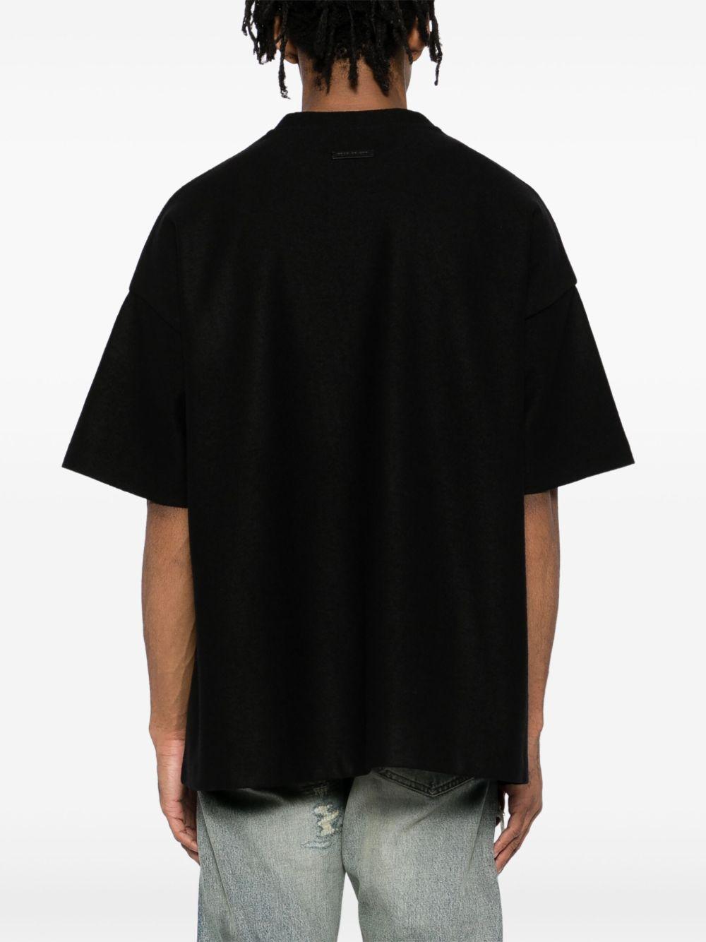 FEAR OF GOD Mens Black Logo-print Relaxed-fit Stretch-woven T-shirt Product Image