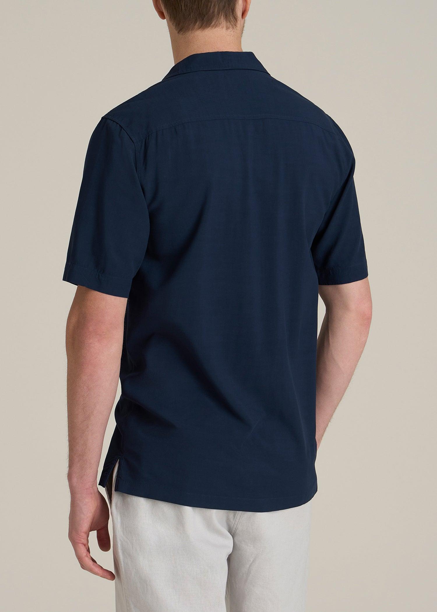 Short Sleeve Resort Shirt for Tall Men in Navy Male Product Image