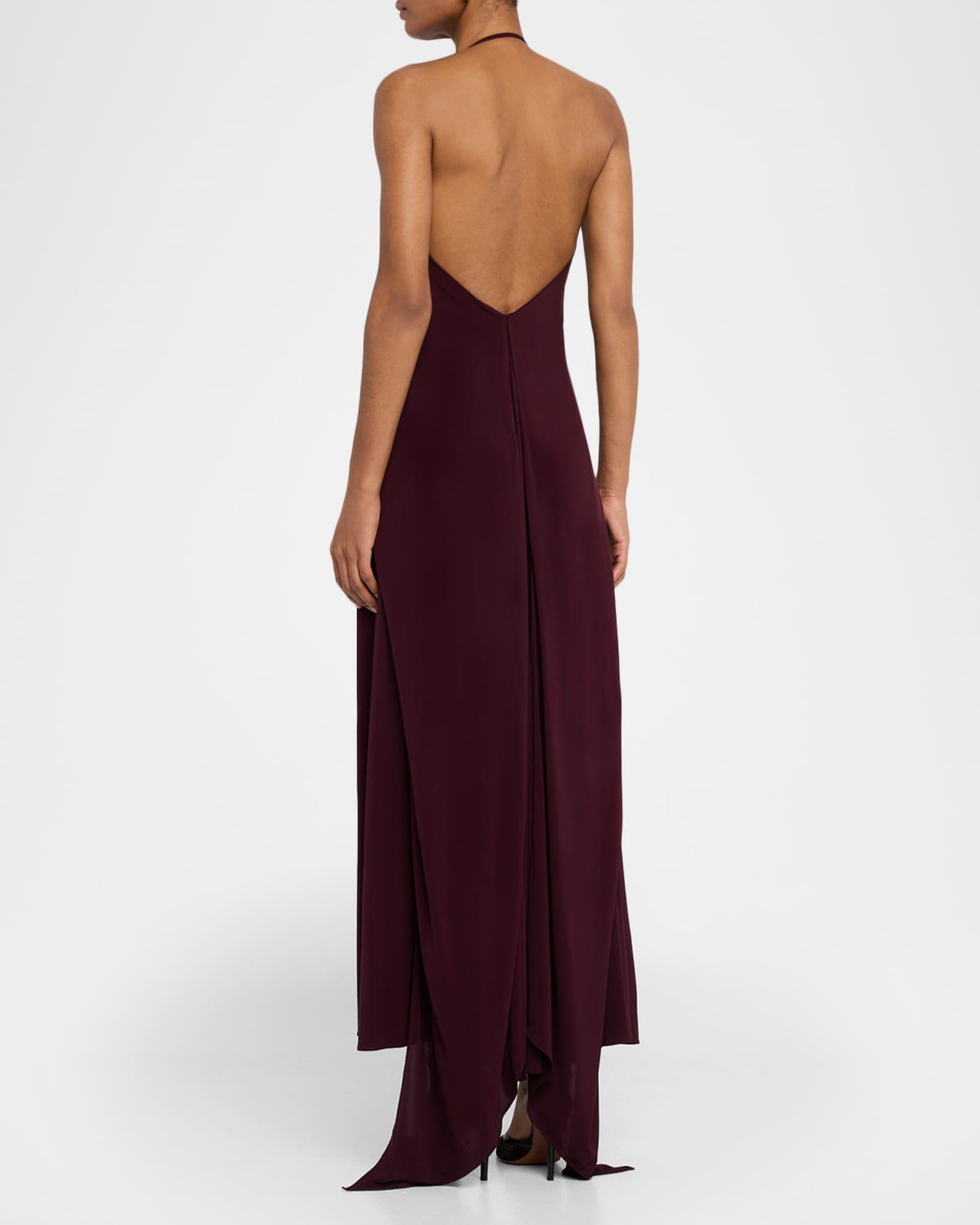 Draped Halter Backless Gown Product Image