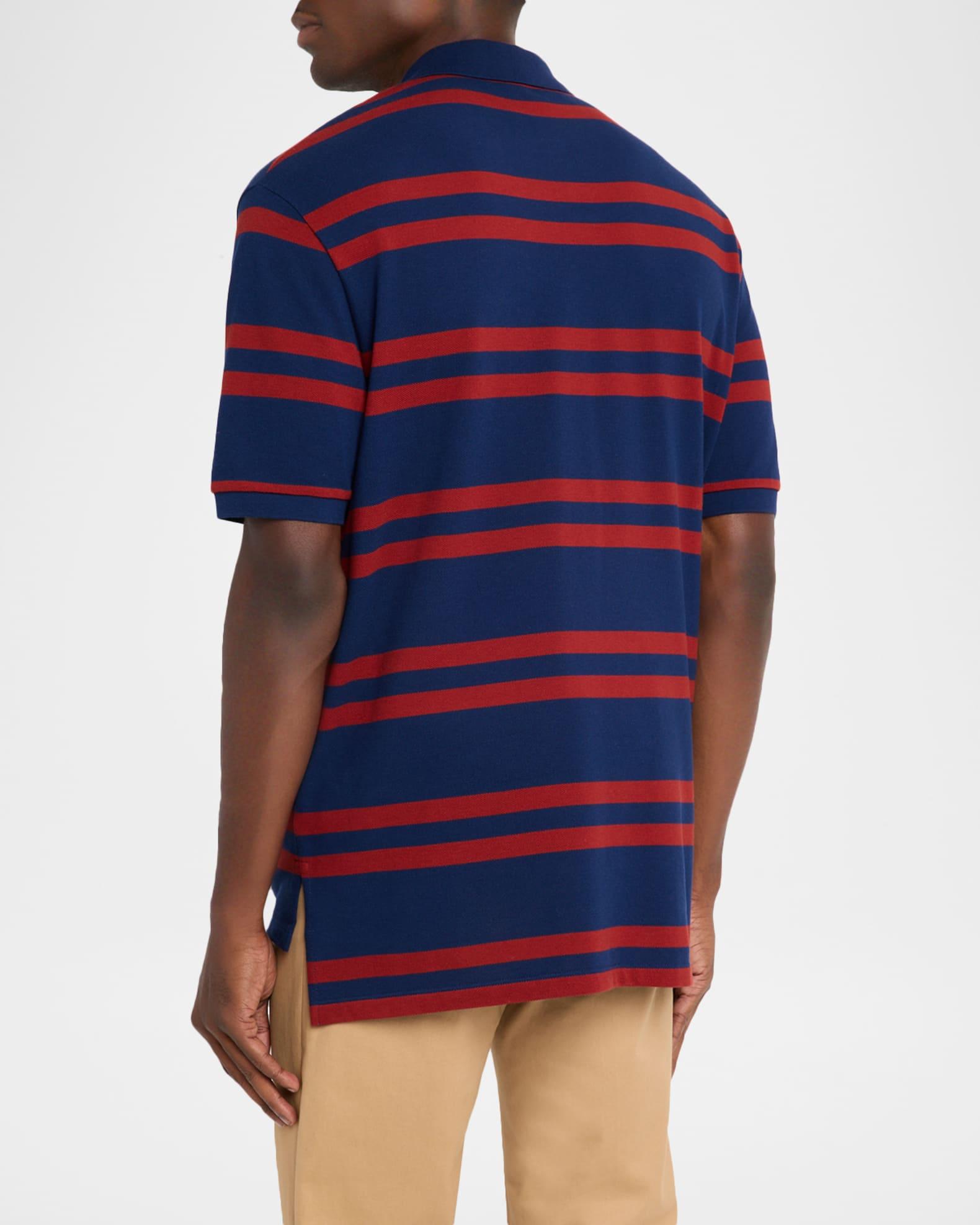 Men's Double-Stripe Pique Polo Shirt Product Image