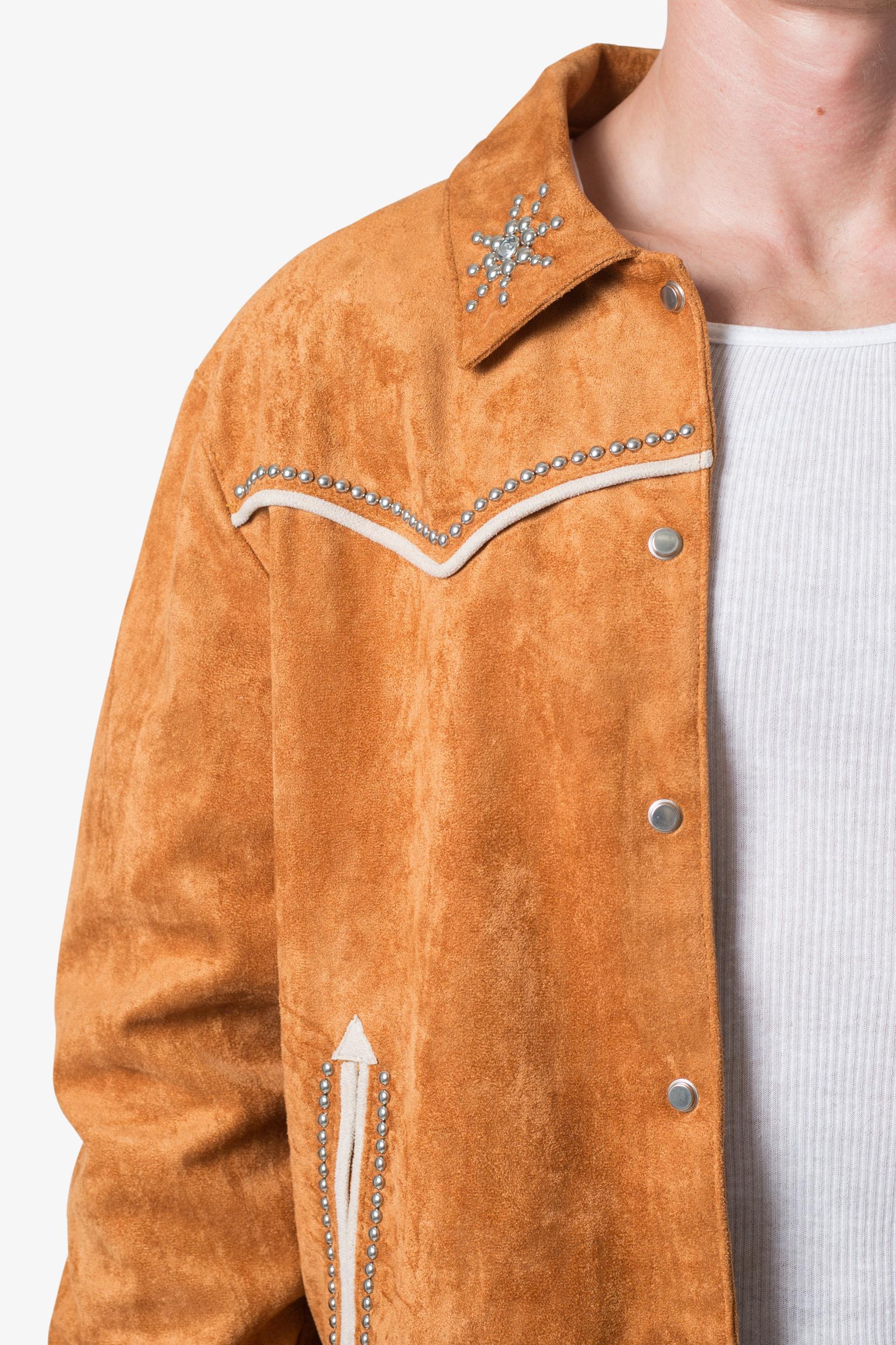 Suede Collared Jacket - Orange Product Image