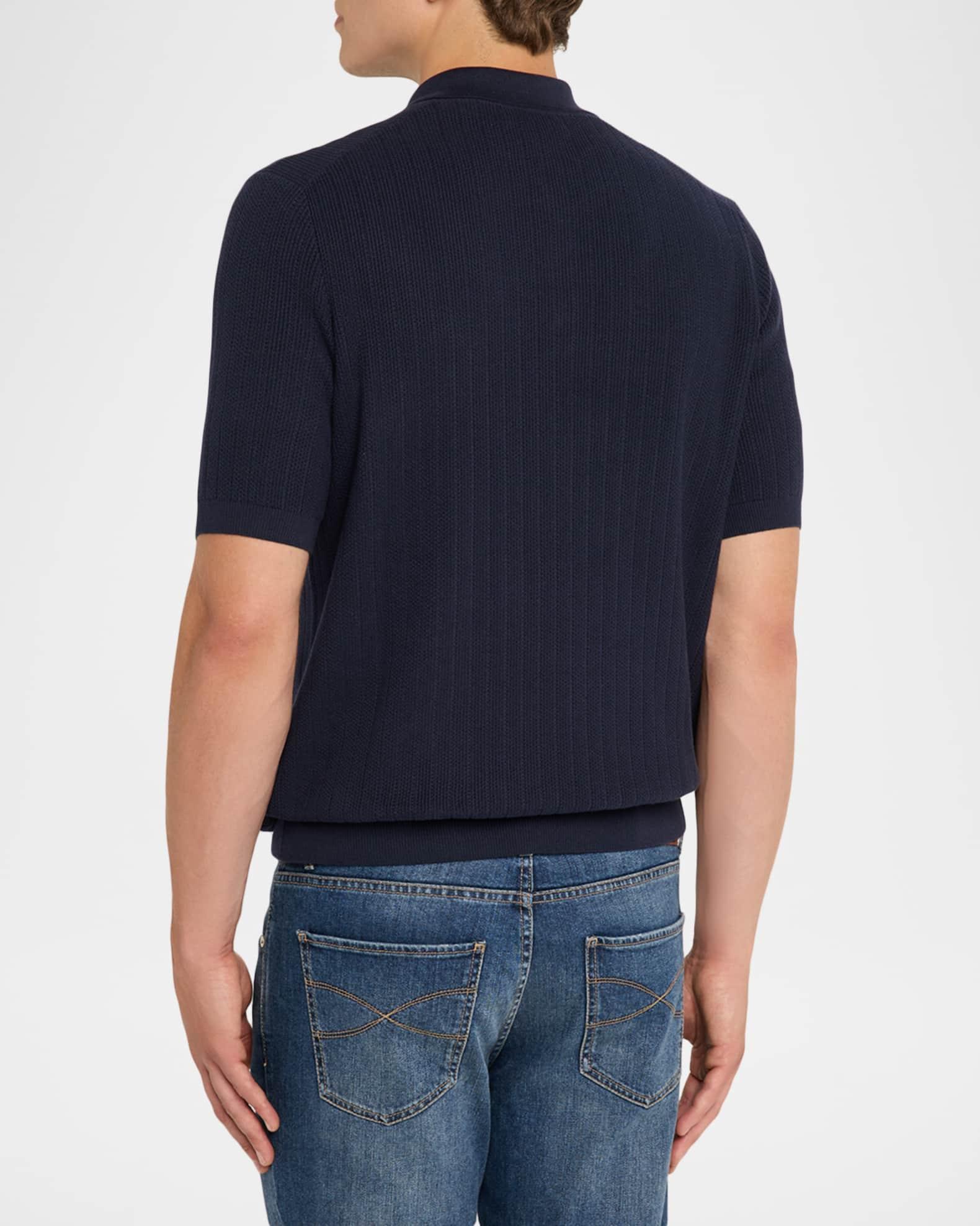 Men's Cotton Textured Polo Shirt Product Image