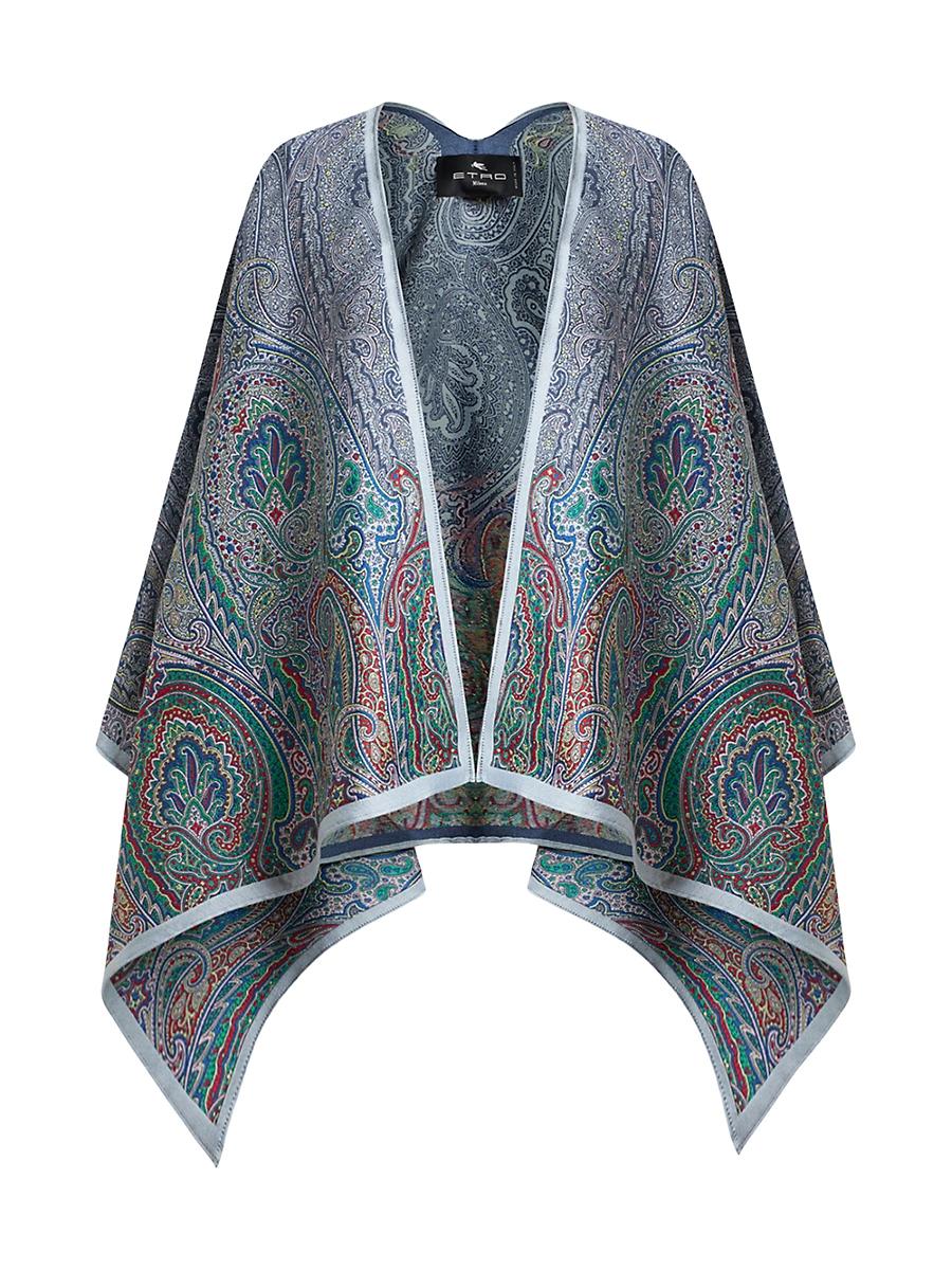 Womens Paisley Wool-Blend Satin Shawl Product Image