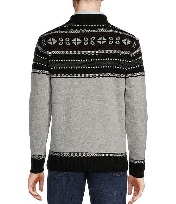 Cremieux Blue Label Chamonix Collection Fair Isle Quarter-Zip Wool Sweater Product Image