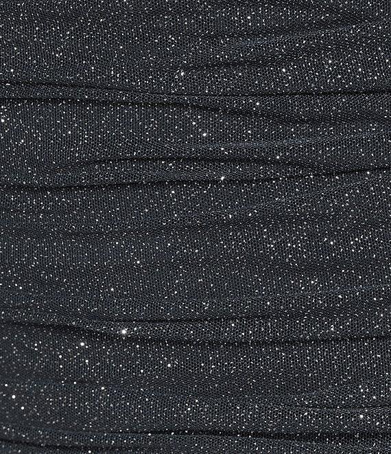 Pear Culture Glitter Power Mesh Sleeveless Cutout Dress Product Image