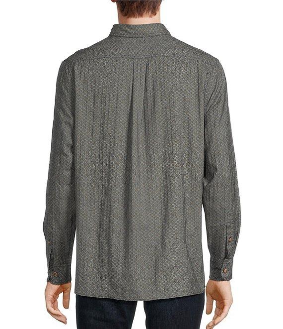 Rowm Big & Tall Long Sleeve Herringbone Geometric Print Woven Shirt Product Image