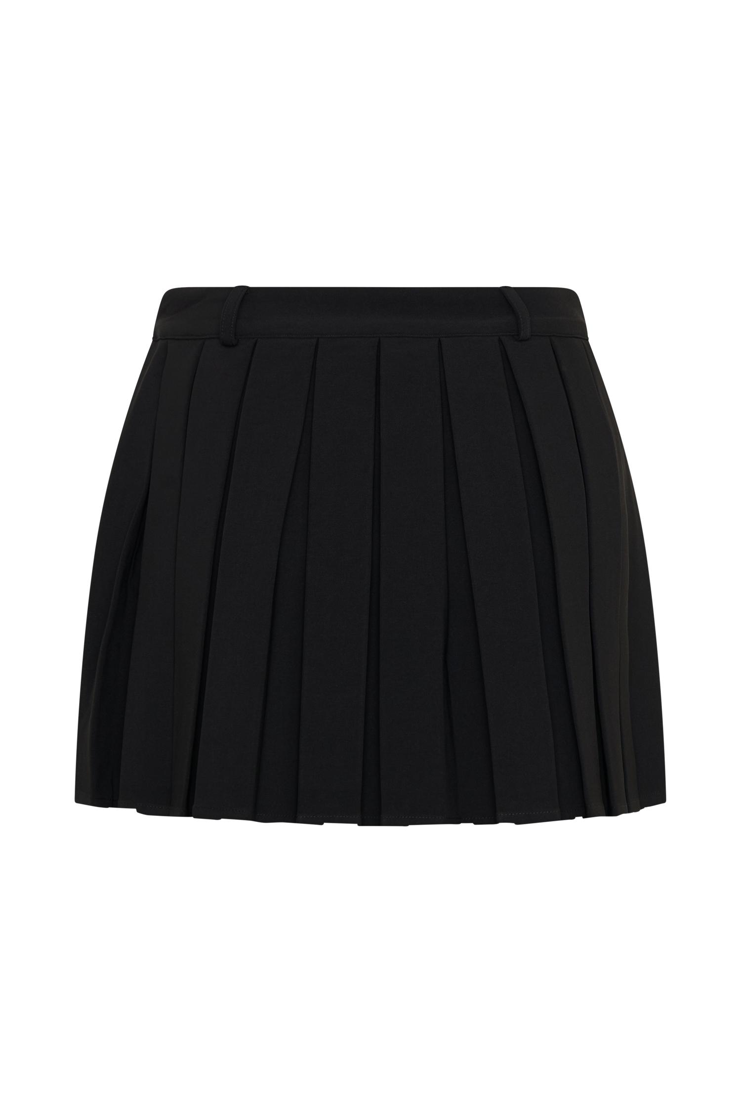 Mura Pleated Mini Skirt - Black Product Image