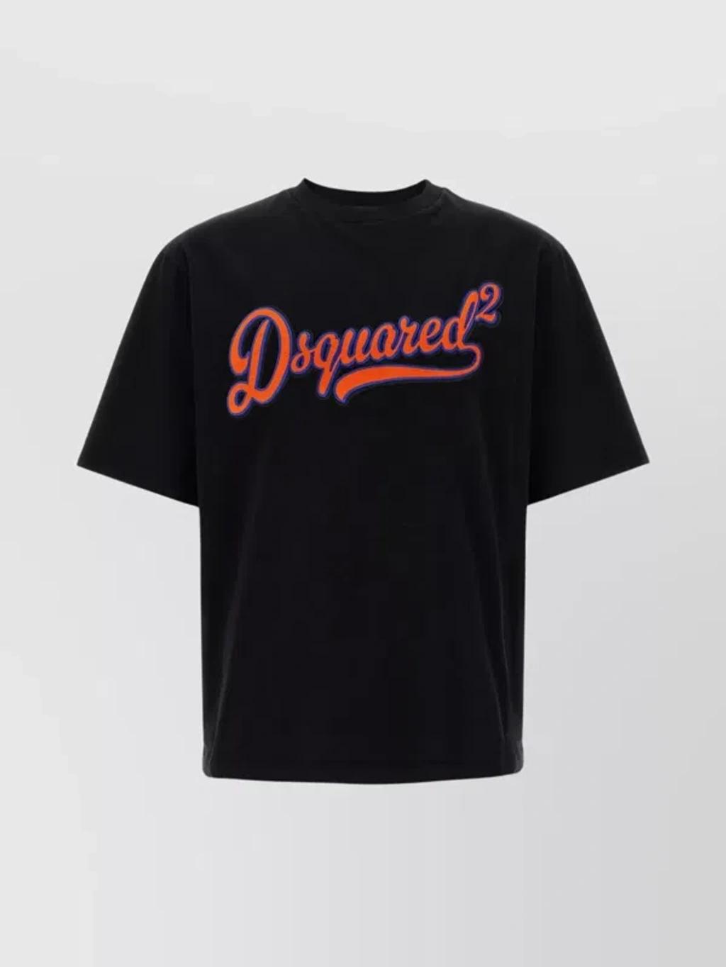 DSQUARED2 Loose Fit Cotton Logo T-shirt In Black Product Image