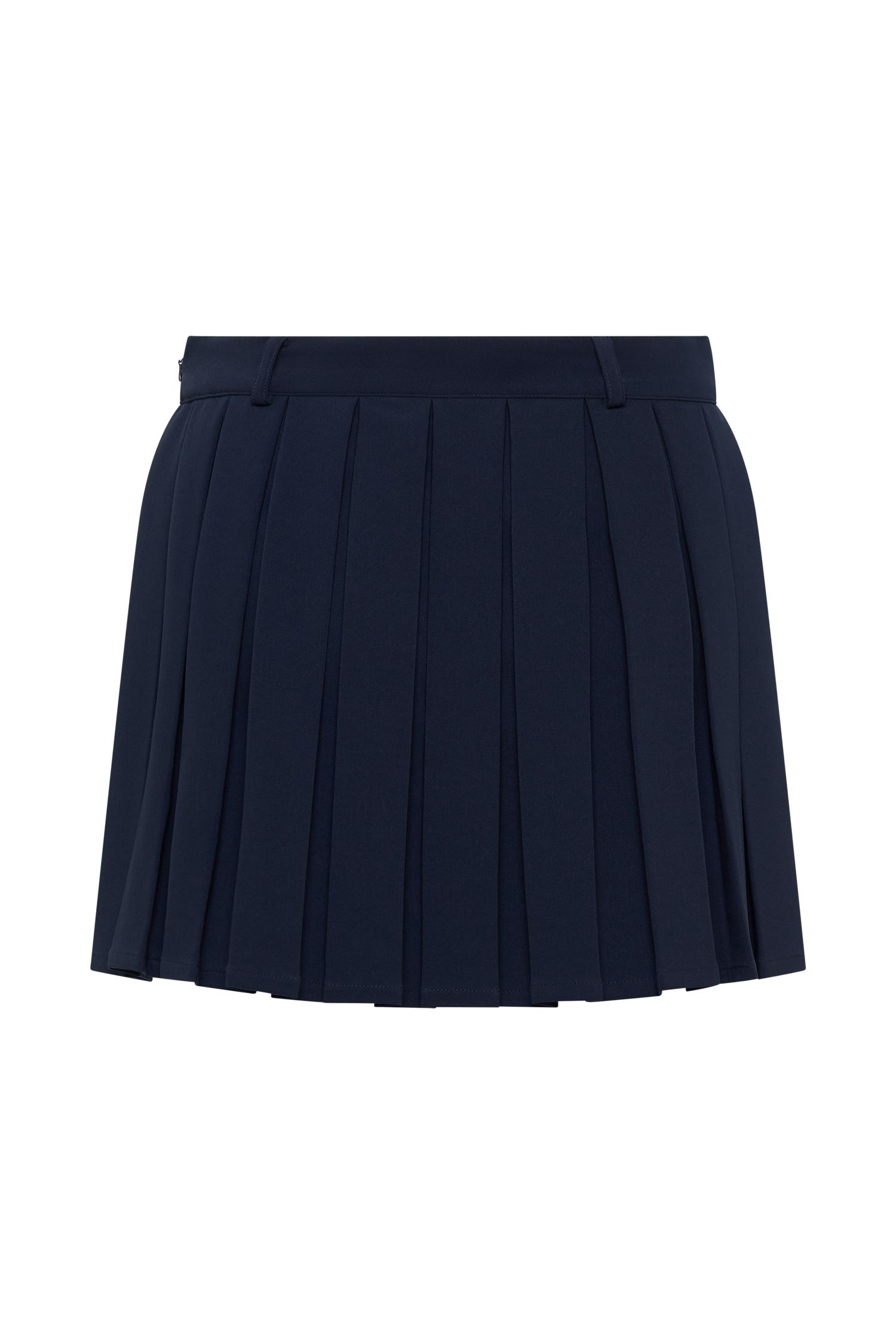 Mura Pleated Mini Skirt - Navy Product Image