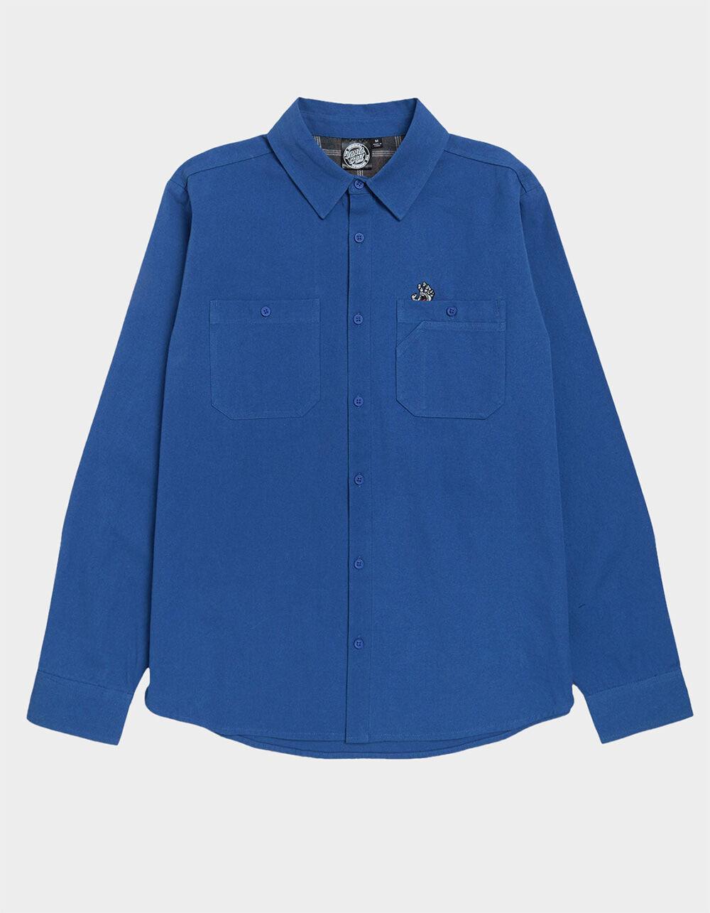 SANTA CRUZ Screaming Hand Utility Mens Button Up Shirt - BLUE Product Image