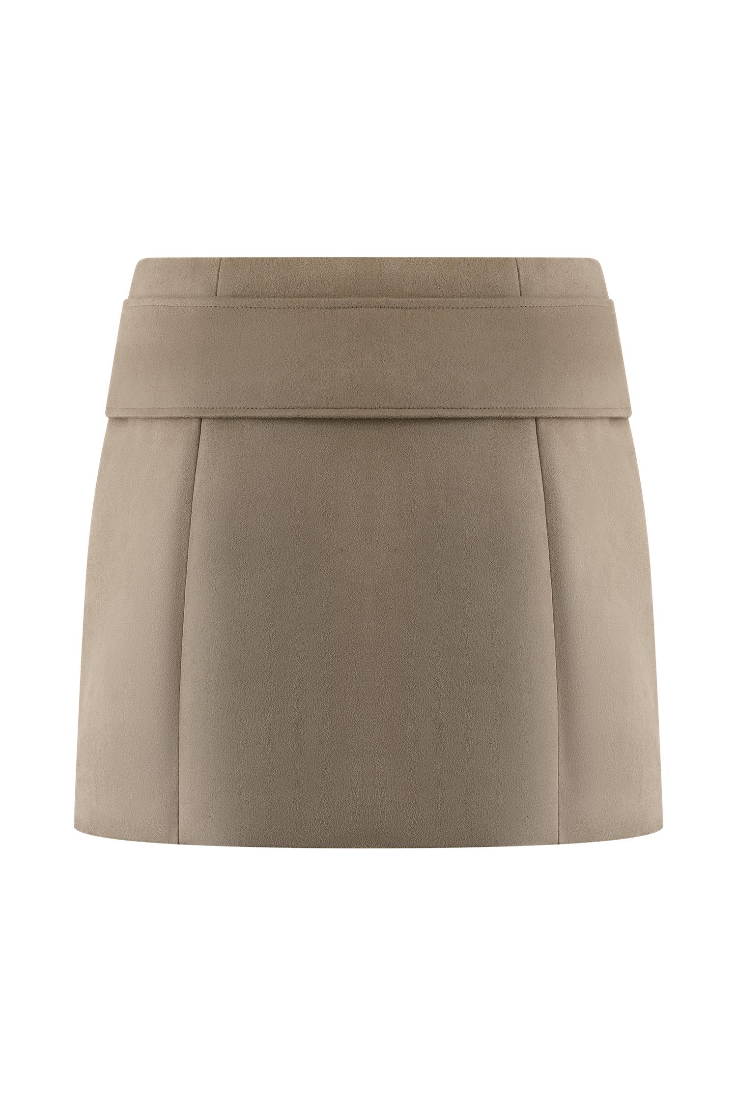 Hayes Faux Suede Belted Mini Skirt - Sand Product Image
