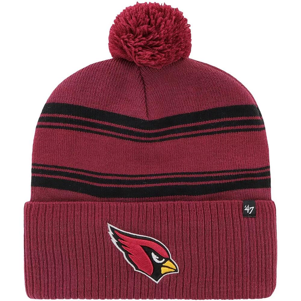 Men's '47 Cardinal Arizona Cardinals Fadeout Cuffed Knit Hat with Pom, Red Product Image