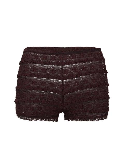 Angelis Lace Shorts Chocolate Product Image