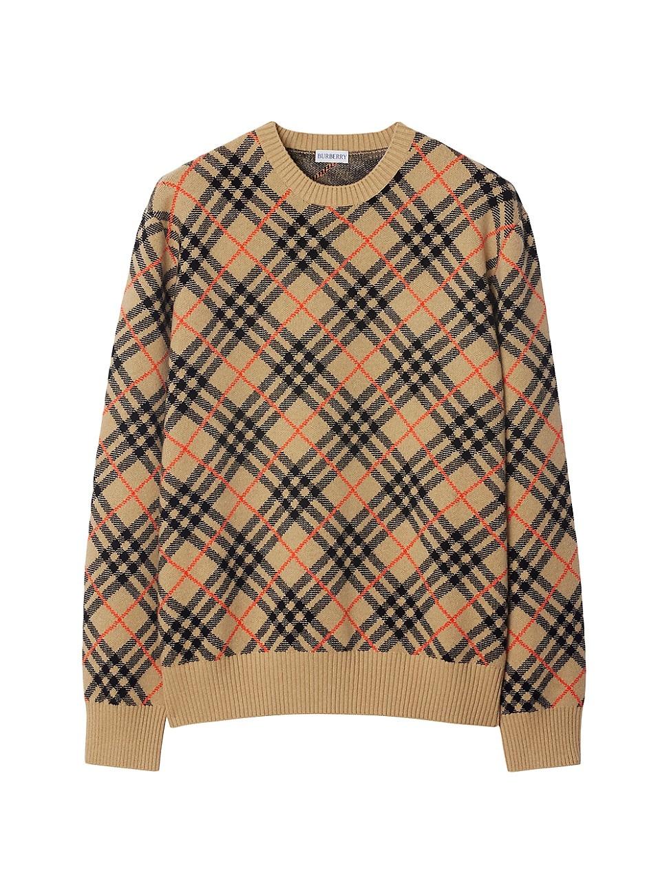 Mens Heritage Check Cashmere Sweater Product Image