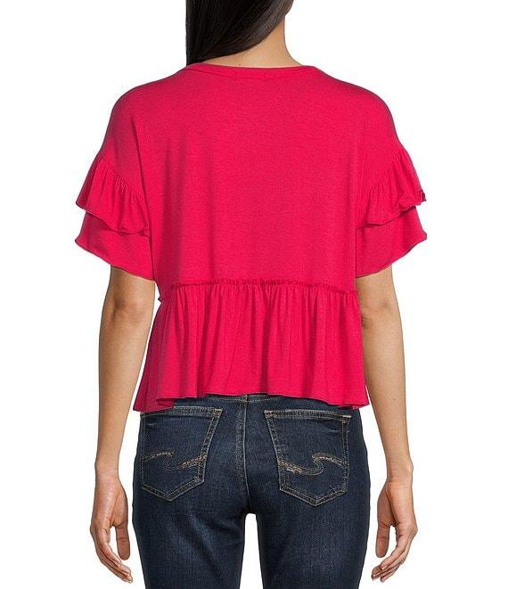 Originality Short Sleeve Peplum Top Product Image