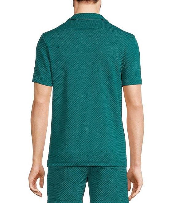 Murano Slim Fit Dual Pocket Textured Short Sleeve Woven Camp Shirt Product Image