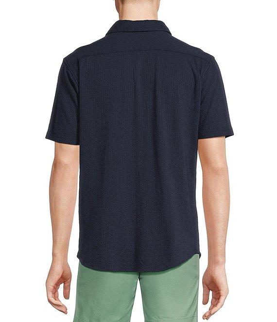 Cremieux Blue Label Solid Seersucker Short Sleeve Coatfront Shirt Product Image