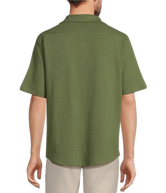 Roundtree & Yorke Short Sleeve Waffle Coatfront Shirt Product Image