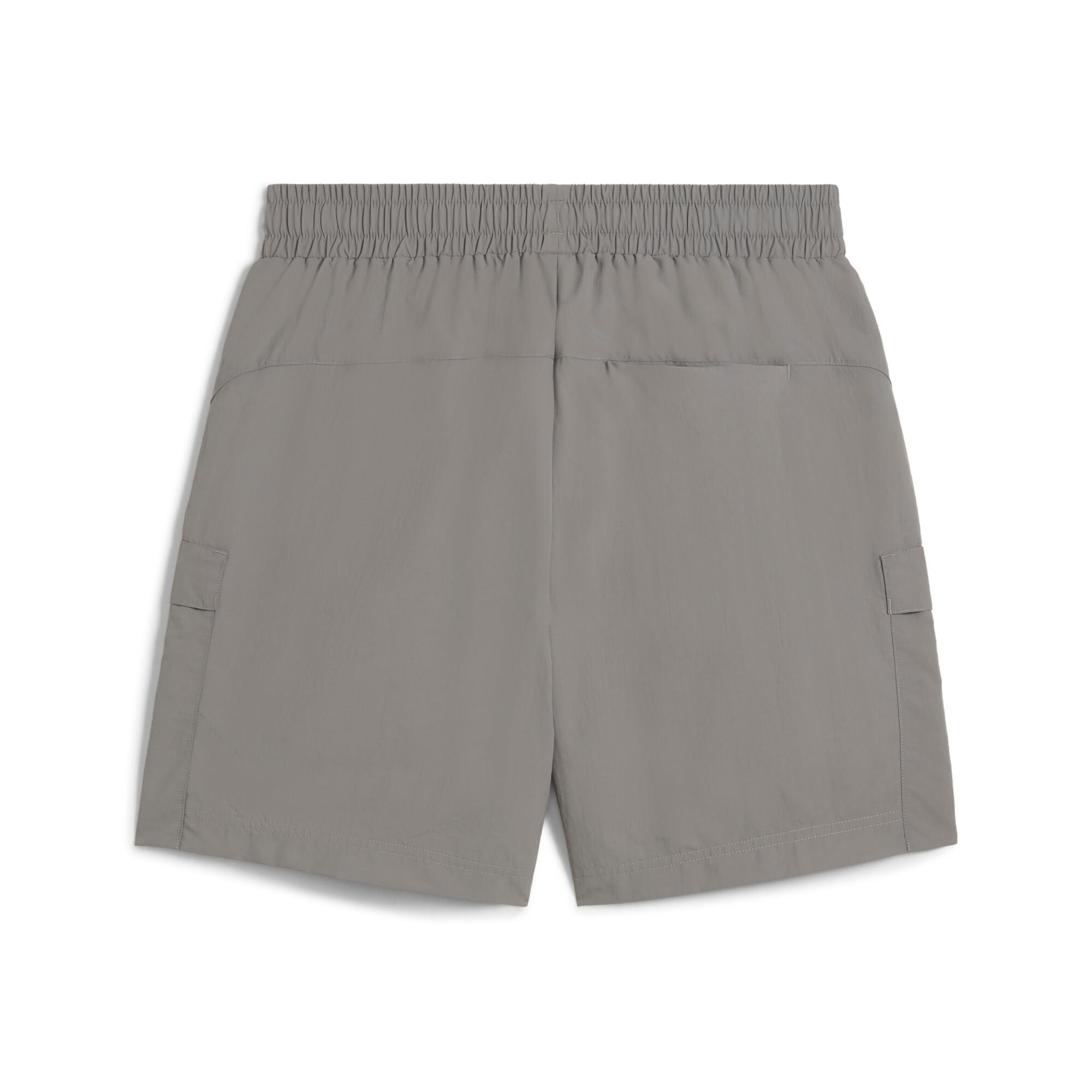 PUMA WARDROBE ESSENTIALS Men's Relaxed 6" Cargo Shorts in Grey Product Image