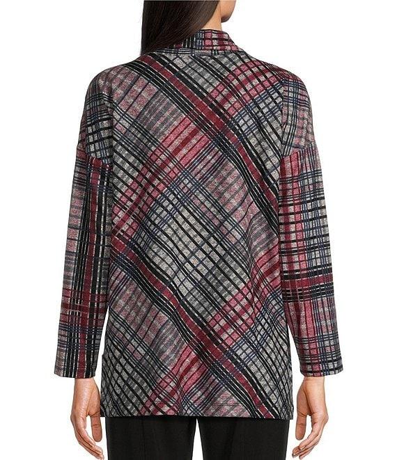 Ali Miles Brushed Stretch Knit Cowl Neck Long Sleeve Tunic Product Image