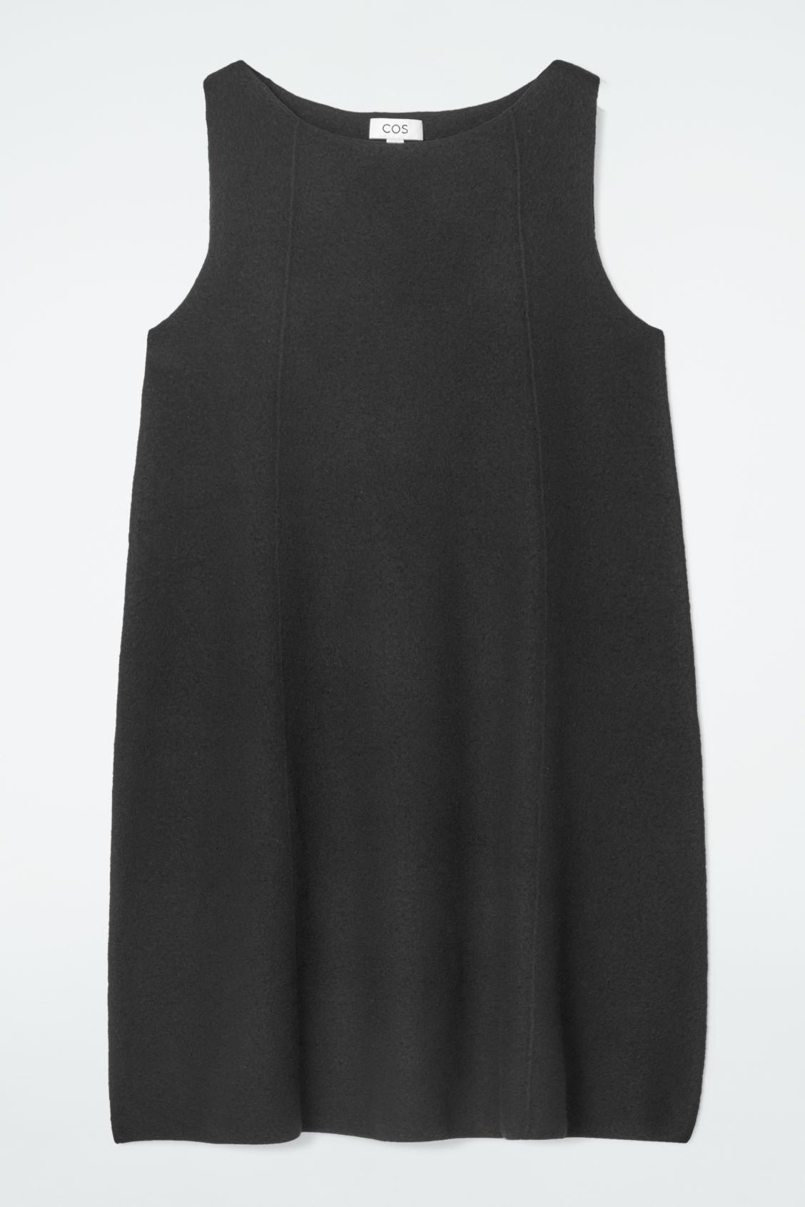PANELED WOOL SHIFT DRESS Product Image