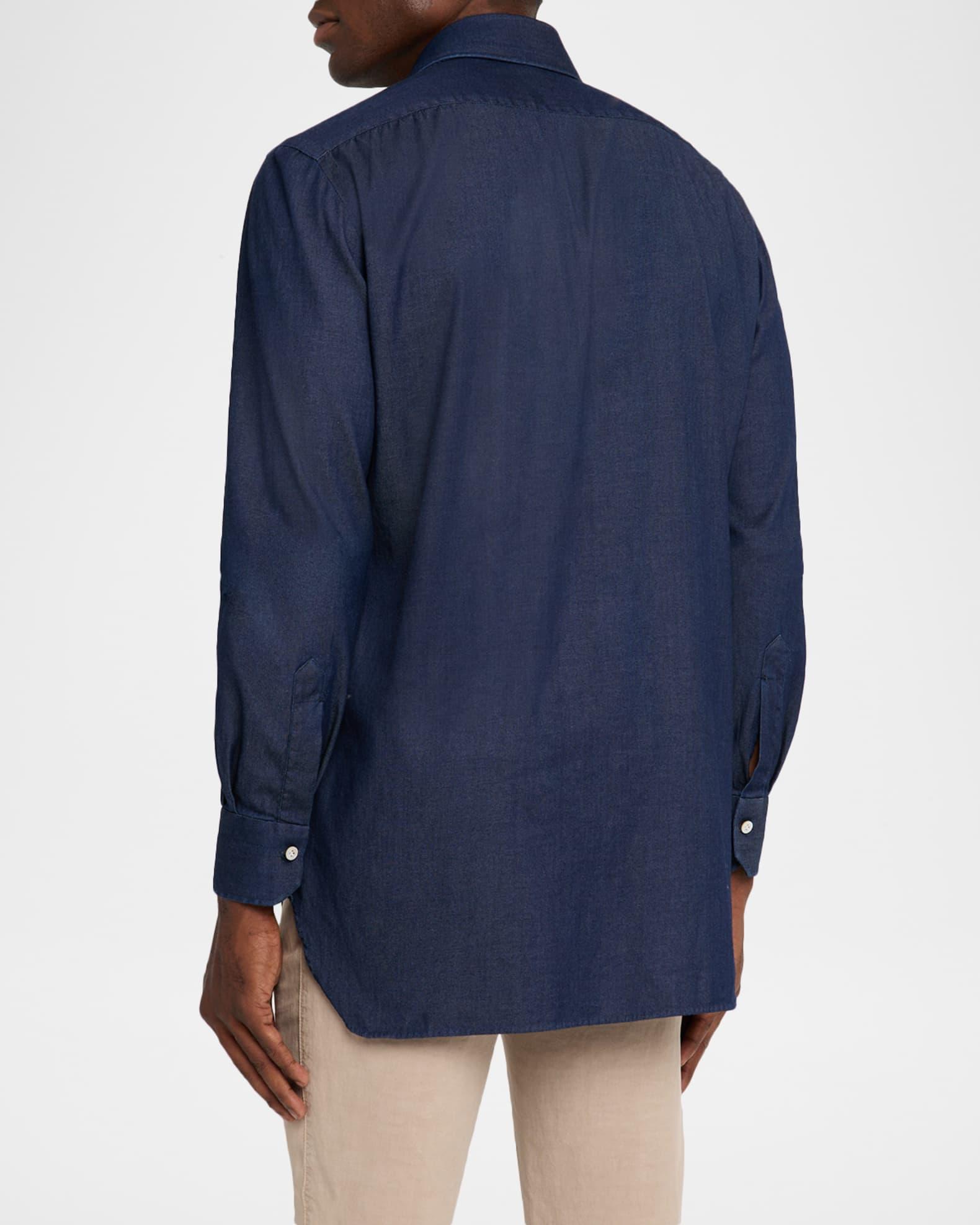 Men's Denim Wash Classic-Fit Sport Shirt Product Image