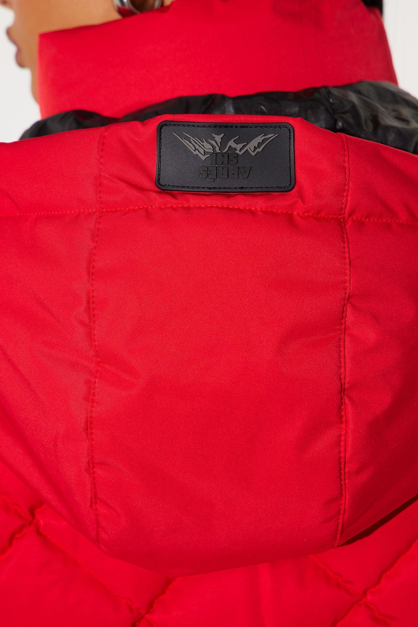 Snow Days Quilted Puffer Jacket - Red Product Image