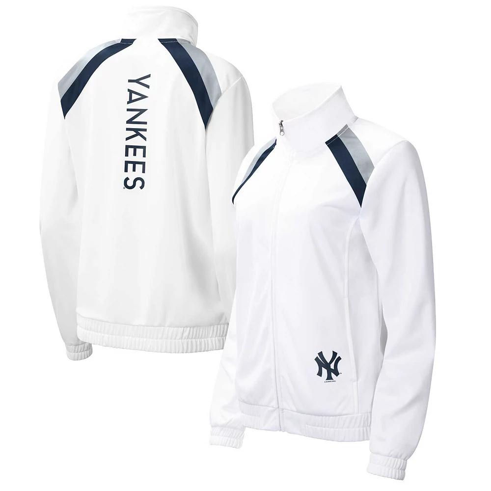 Women's G-III 4Her by Carl Banks White New York Yankees Red Flag Full-Zip Track Jacket, Size: Small Product Image