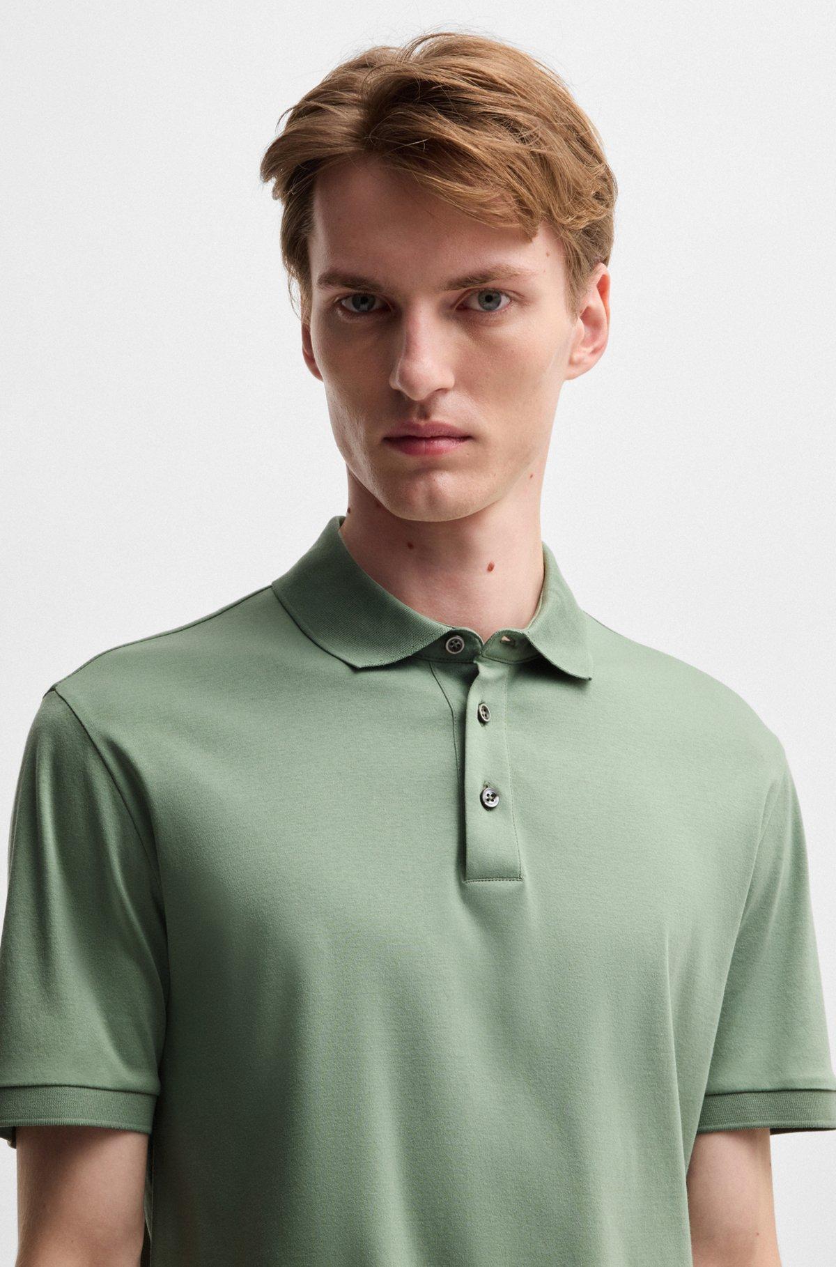 Regular-fit polo shirt in mercerized cotton Product Image