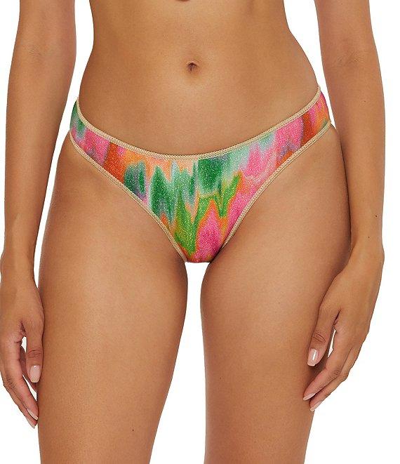 Becca By Rebecca Virtue Mirage Metallic Shirred Back Hipster Swim Bottom Product Image