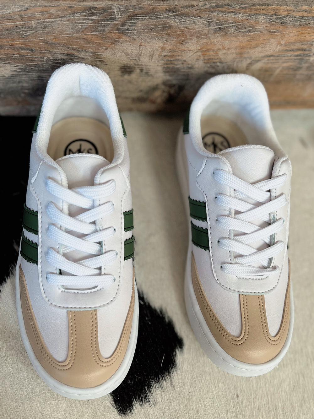 Women's Double Stripe Green Sneakers* Product Image