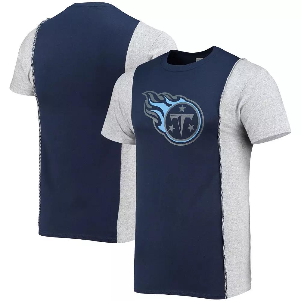 Men's Refried Apparel Navy/Heathered Gray Tennessee Titans Sustainable Split T-Shirt, Size: XL, Blue Product Image