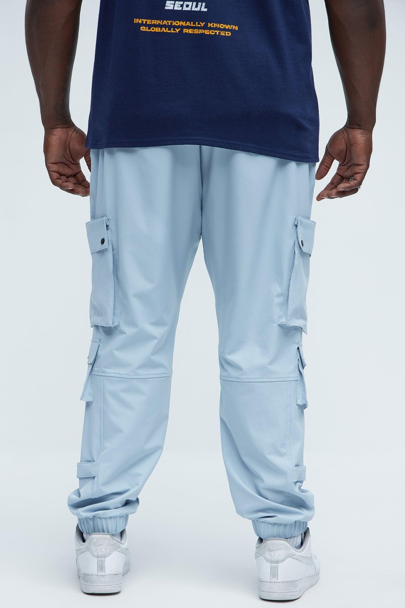 Nylon Utility Cargo Jogger - Light Blue Product Image