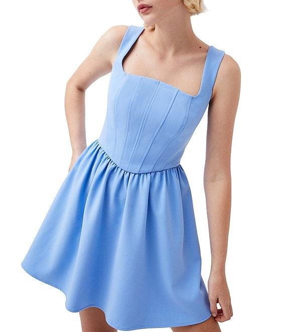 French Connection Whisper Square Neck Sleeveless Corset Mini Dress Product Image