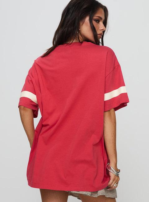 New York 95 Oversized Tee Red Product Image