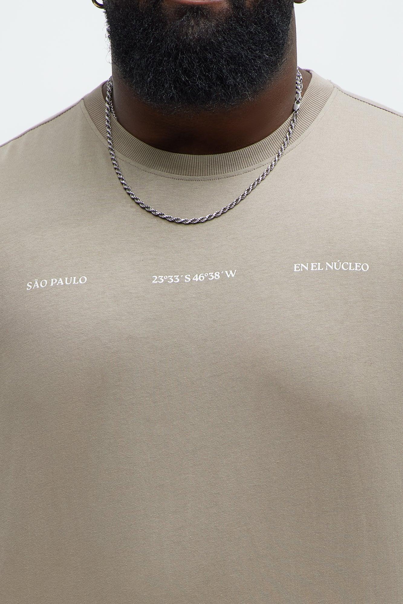 Sao Paulo Oversized Short Sleeve Tee - Taupe Product Image