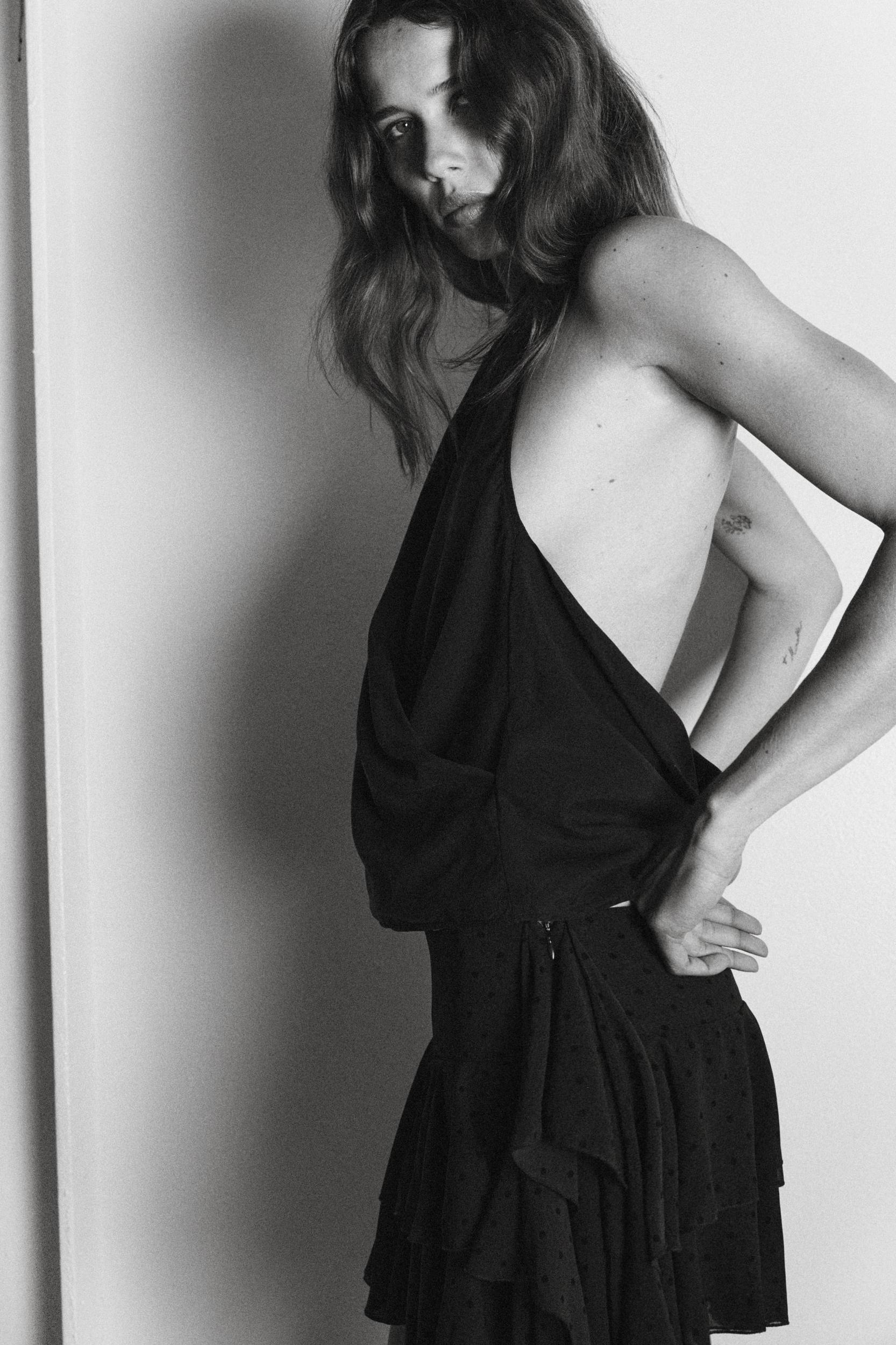 DRAPED HALTER TOP Product Image