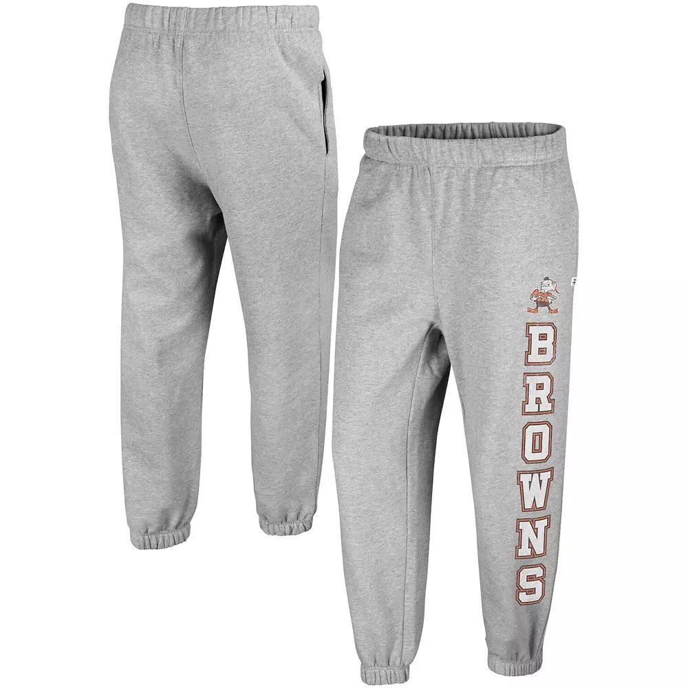 Women's '47 Heather Gray Cleveland Browns Double Pro Harper Jogger Sweatpants,  Product Image