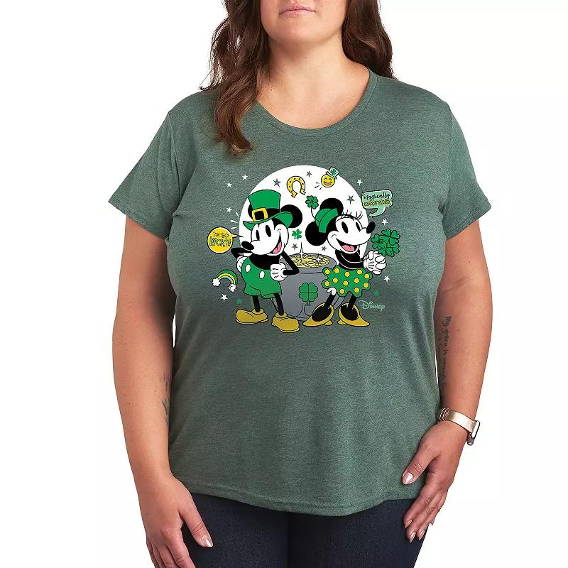 Disney's Mickey & Minnie Mouse Plus Pot Of Gold Graphic Tee, Women's,  Product Image