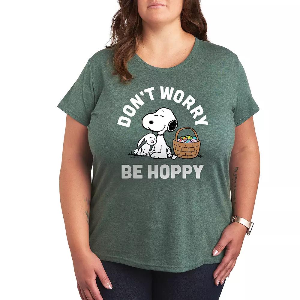 Plus Peanuts Snoopy Don't Worry Be Hoppy Graphic Tee, Women's,  Product Image