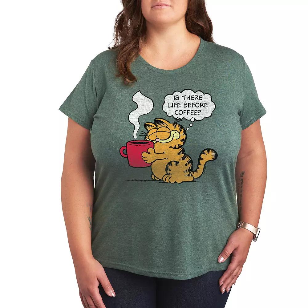 Plus Garfield Life Before Coffee Graphic Tee, Women's,  Product Image