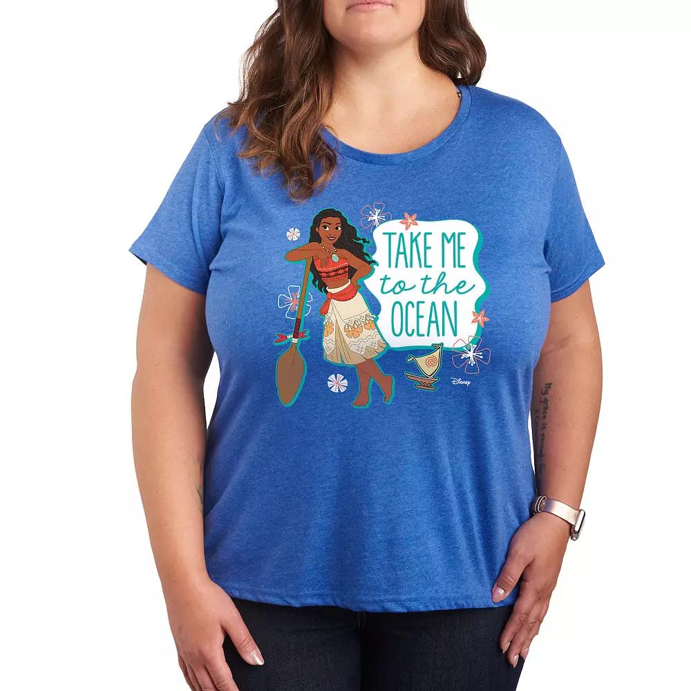 Disney Princess Moana Plus Ocean Graphic Tee, Women's,  Product Image