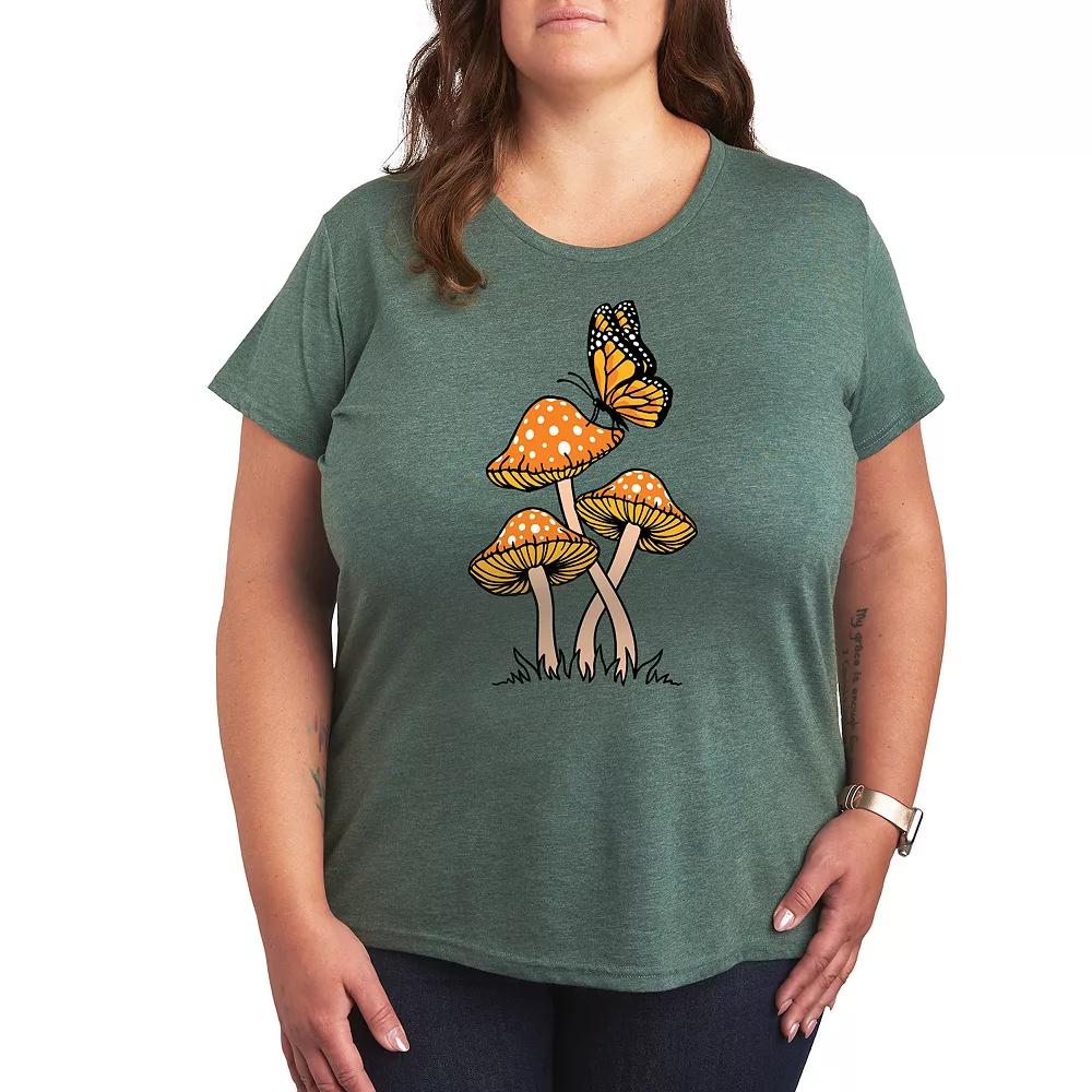 Plus Mushrooms With Butterfly Graphic Tee, Women's,  Product Image