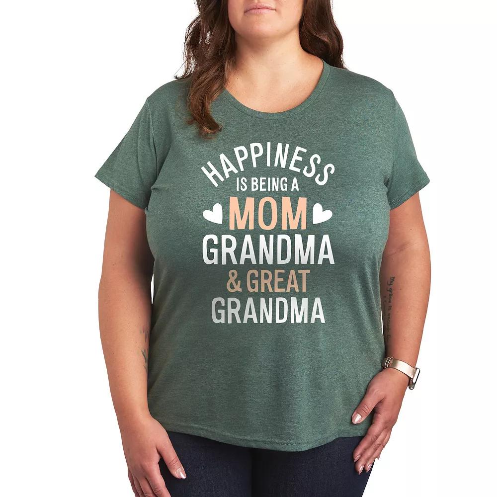 Plus Happiness Mom Grandma Great Grandma Graphic Tee, Women's,  Product Image