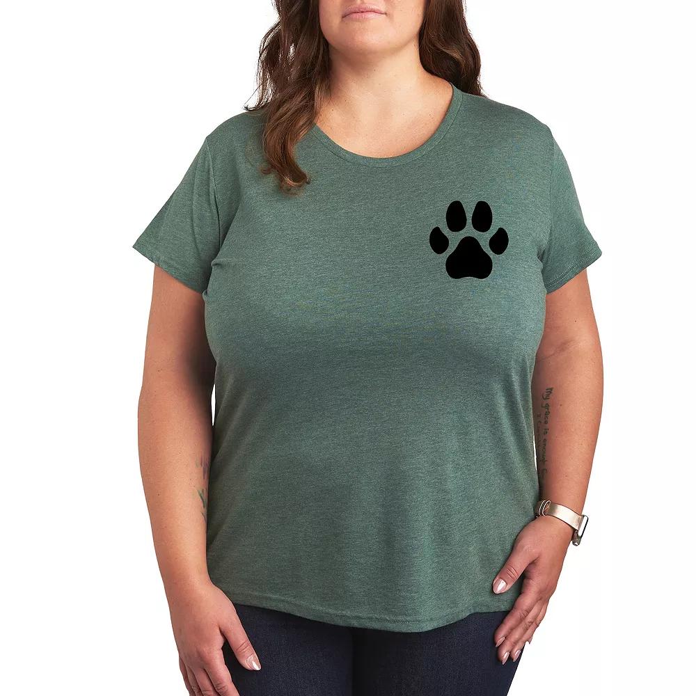 Plus Black Pawprint Graphic Tee, Women's,  Product Image