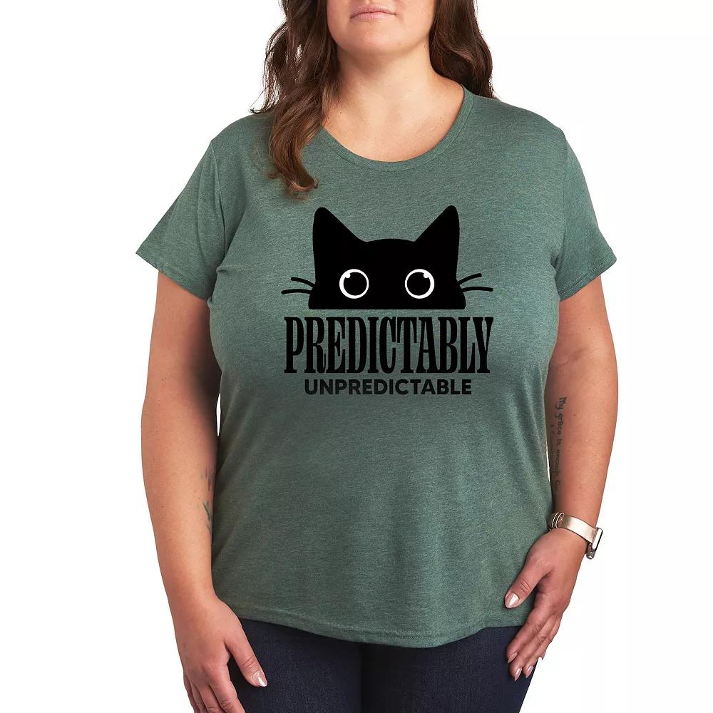 Plus Predictably Unpredictable Cat Graphic Tee, Women's,  Product Image