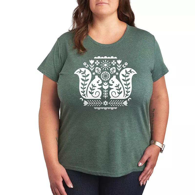 Plus Scandinavian Squirrels Graphic Tee, Women's,  Product Image