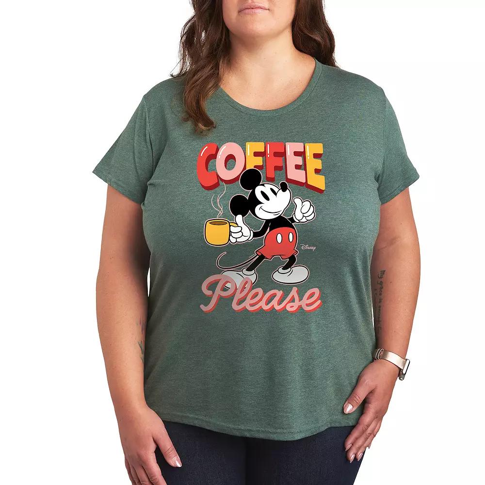 Disney's Mickey Mouse Plus Coffee Please Graphic Tee, Women's,  Product Image
