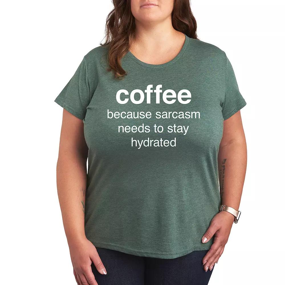 Plus Coffee Sarcasm Graphic Tee, Women's,  Product Image